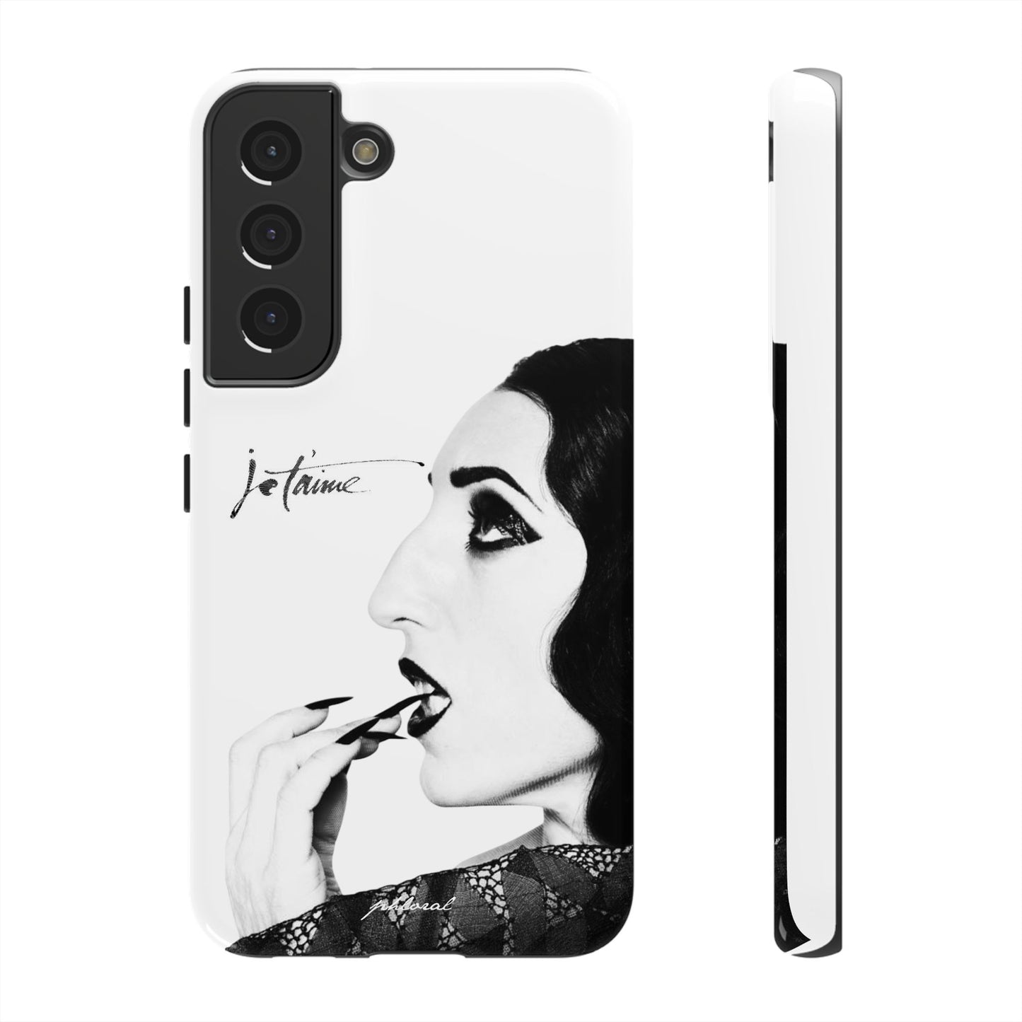 Je T’aime Noir phonecase lifestyle shot