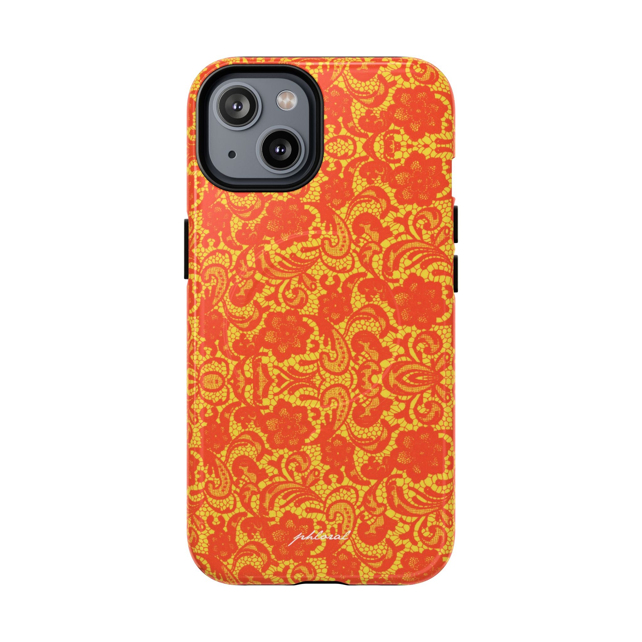 Amber lace Magsafe in cozy bedroom setup