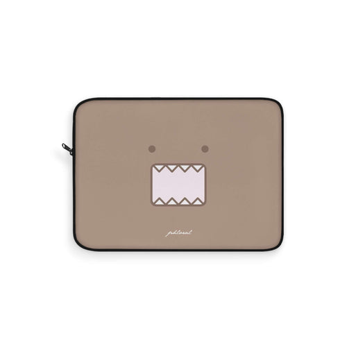 Domo-Kun face laptop sleeve with a playful design, protective fleece interior for laptops.