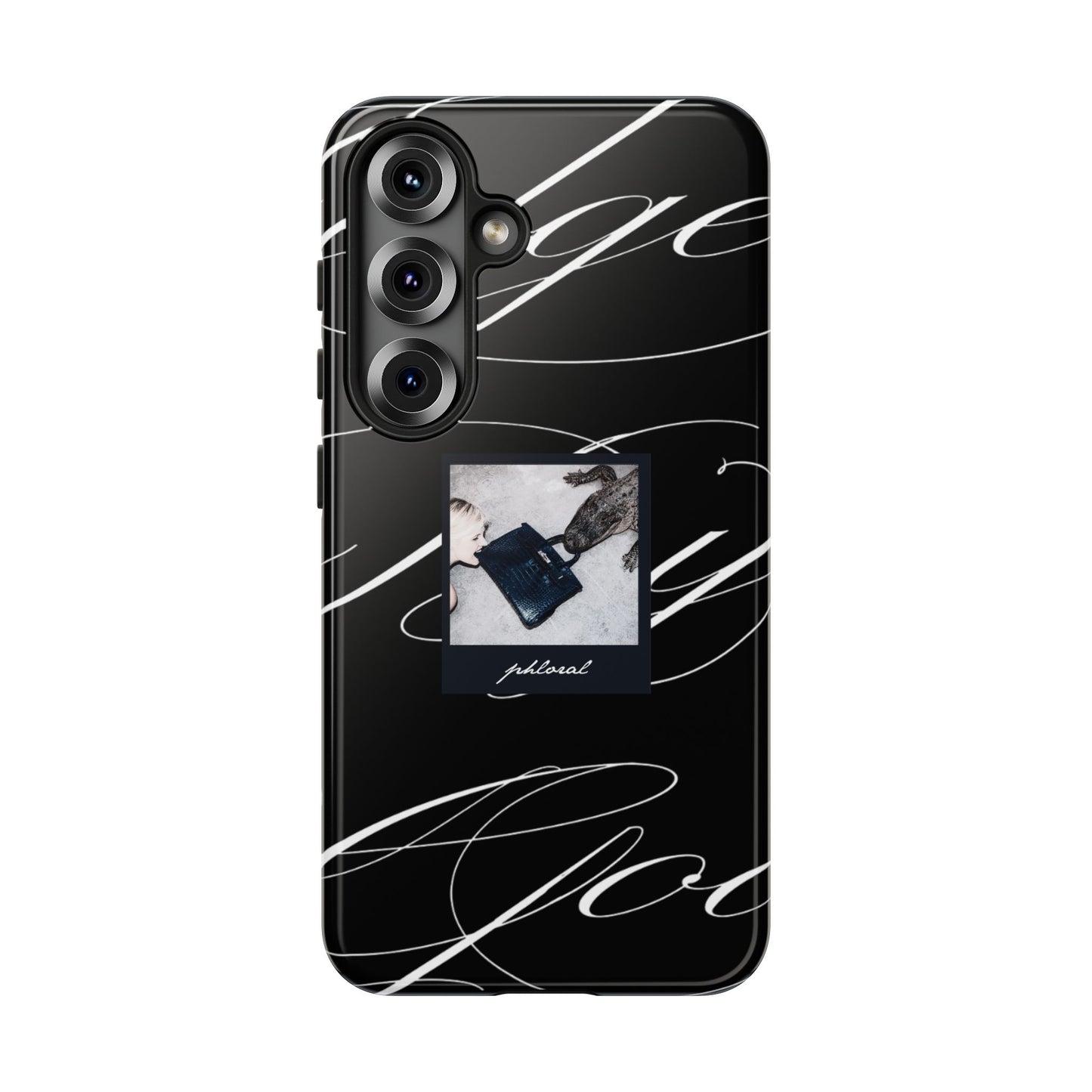 Tempted by Luxury complete set black marble evil eye phone case all angles