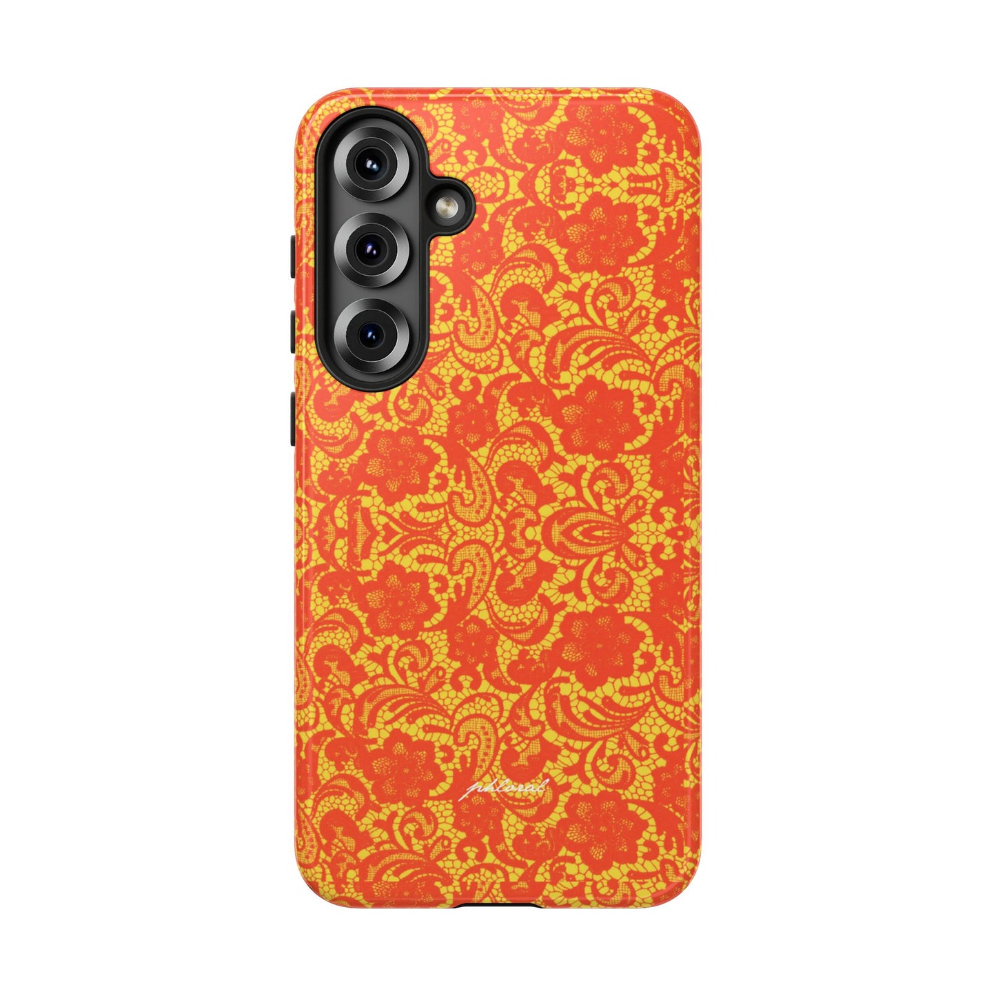 YSL phone case Amber Lace precision ports in glossy honeyed finish