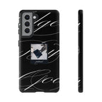 Tempted by Luxury opulent nazar blue eye on black marble phone case