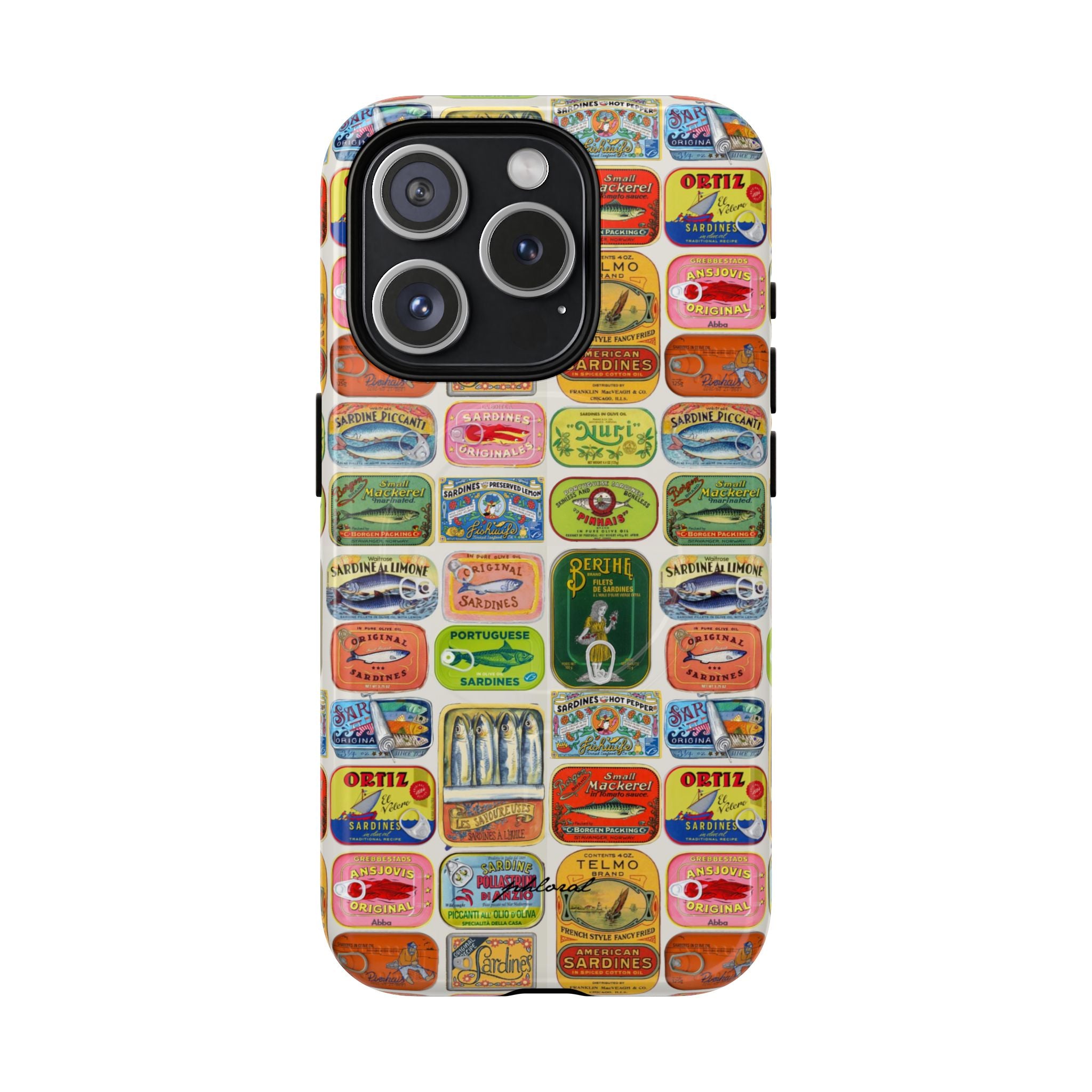 Retro Pantry Magsafe iPhone case in hand with notebook