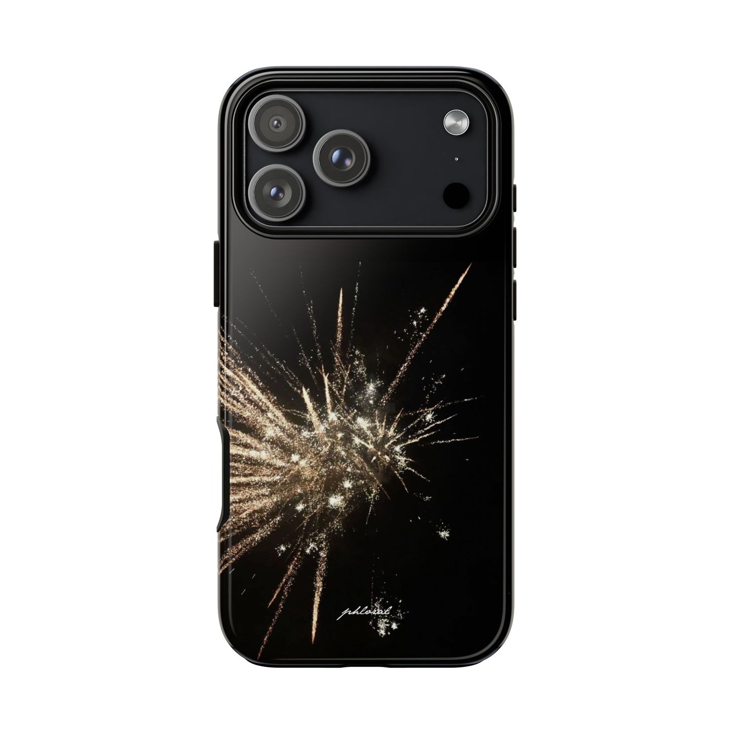 Glintfall phone case precision camera island in glittering waterfall design