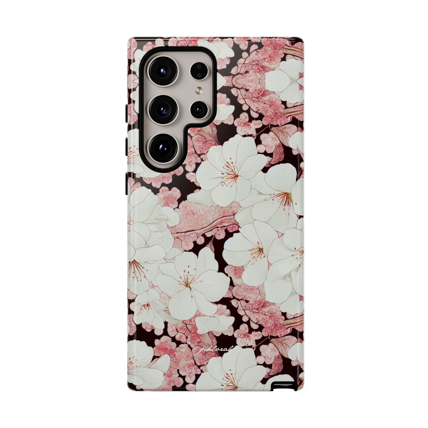 Florere phone case eternal midnight roses and orchids front view