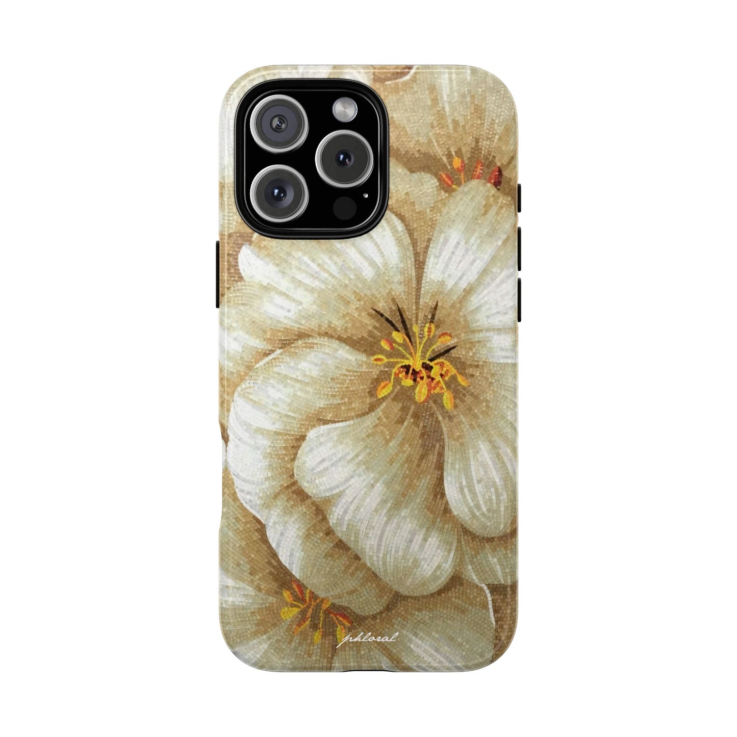Golden Bloom phone case midnight resin with bursting gold depth