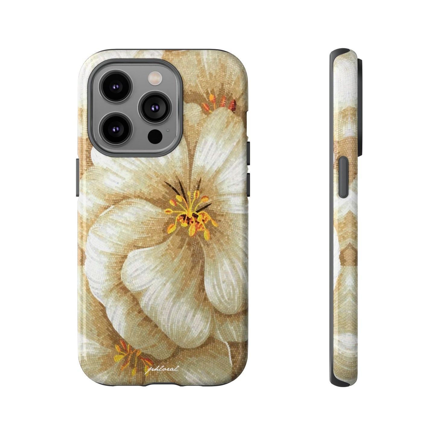 Golden Bloom phone case midnight resin with bursting gold depth