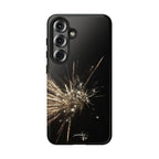 Glintfall phone case cascading micro-crystal waterfall front view