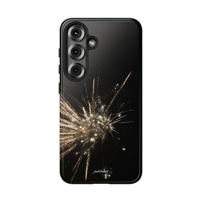 Glintfall phone case cascading micro-crystal waterfall front view