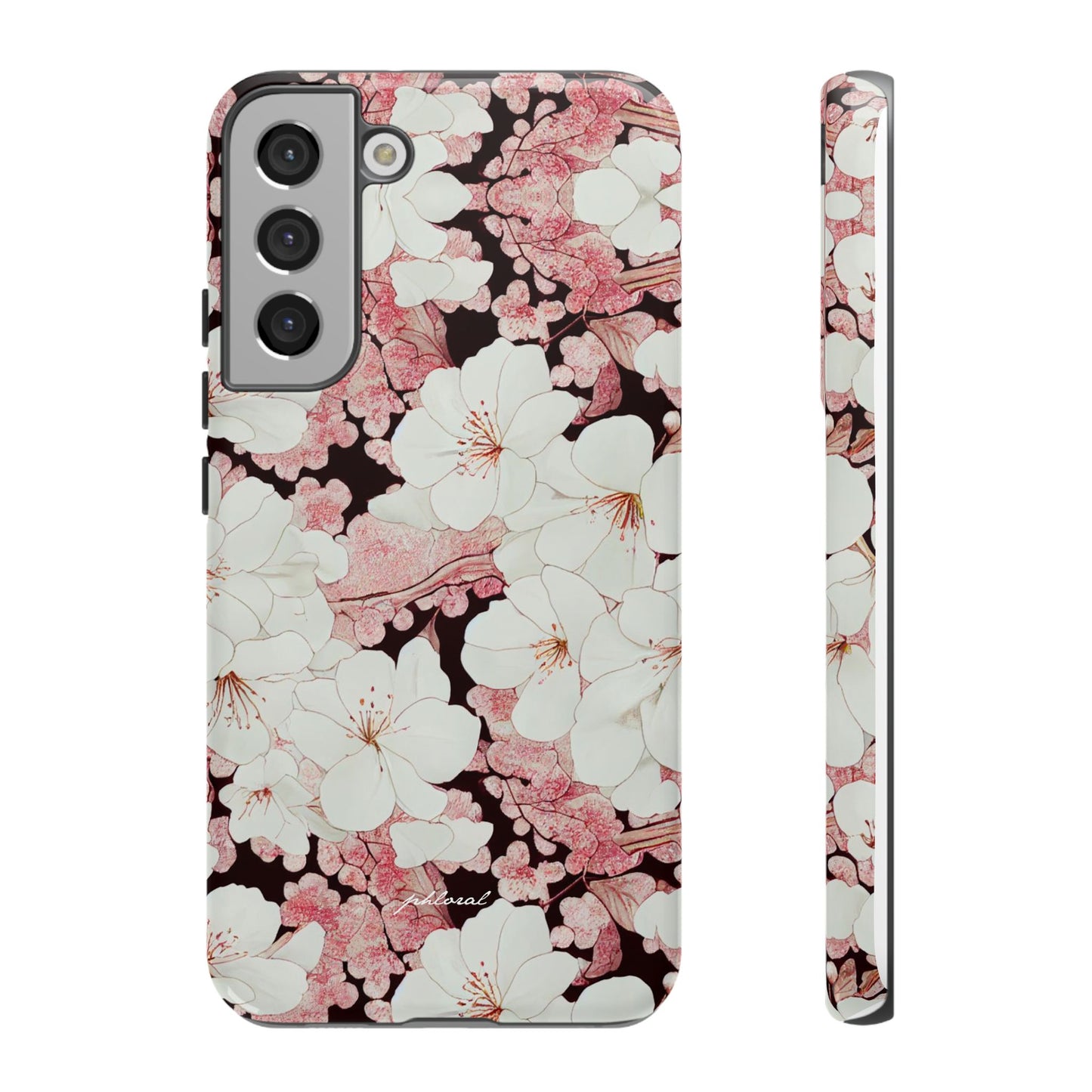 Florere phone case eternal midnight roses and orchids front view