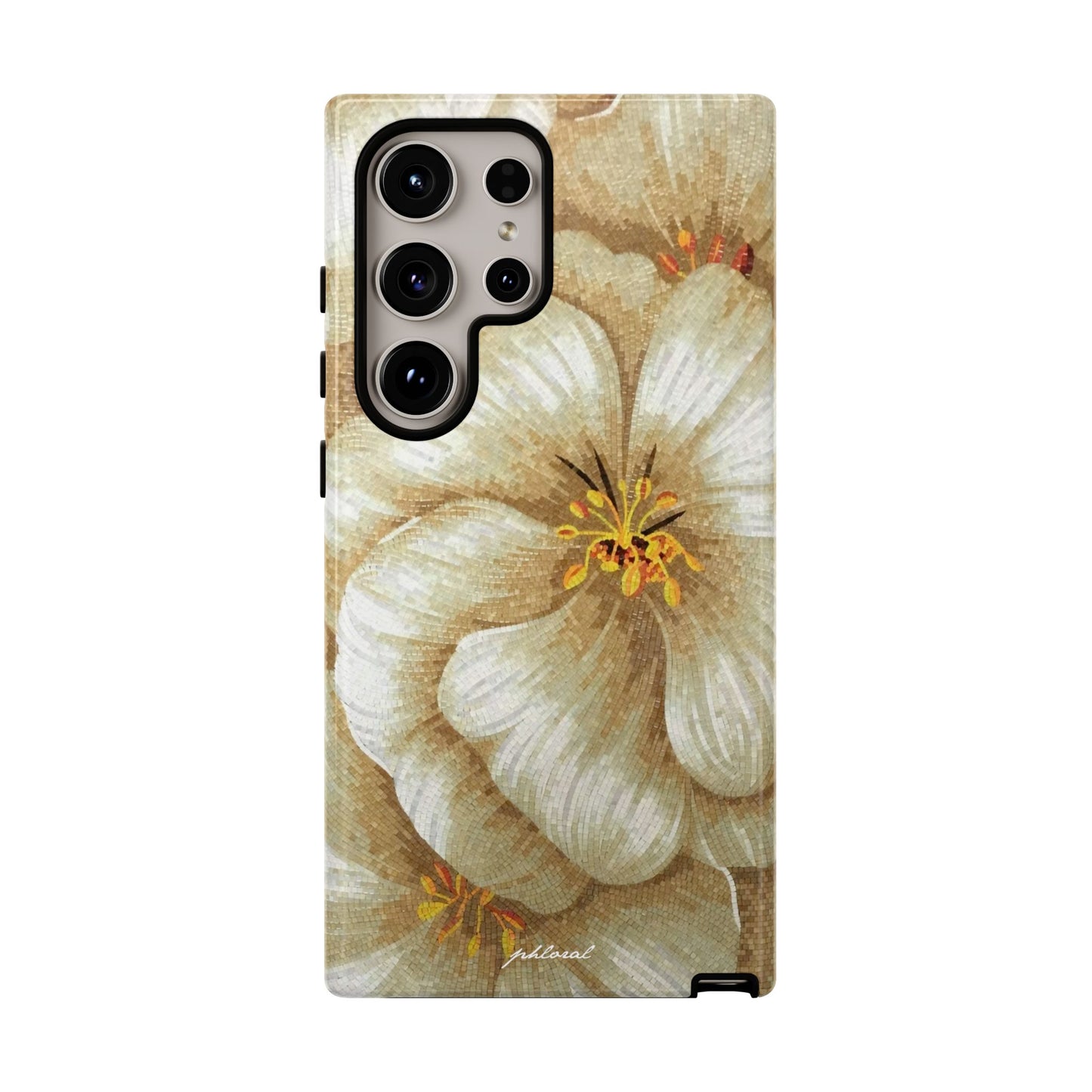 Golden Bloom phone case midnight resin with bursting gold depth