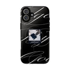 alt="Glossy finish tempted by luxury Magsafe case showing phone design