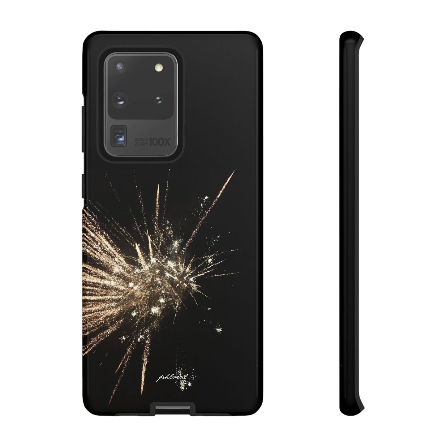 Glintfall phone case complete opulent presentation all angles