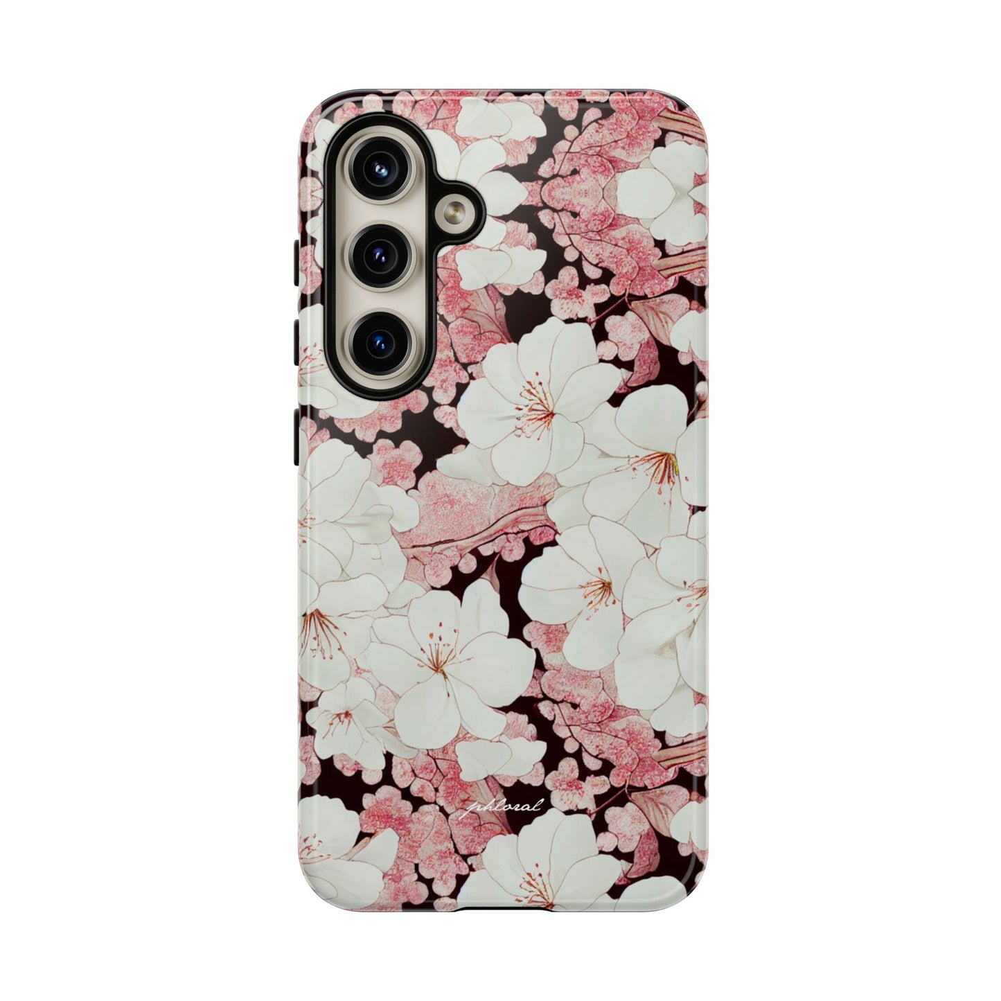 Florere phone case eternal midnight roses and orchids front view