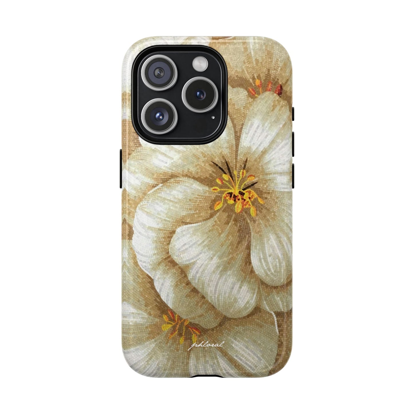 Golden Bloom Magsafe iPhone case handheld with iPhone