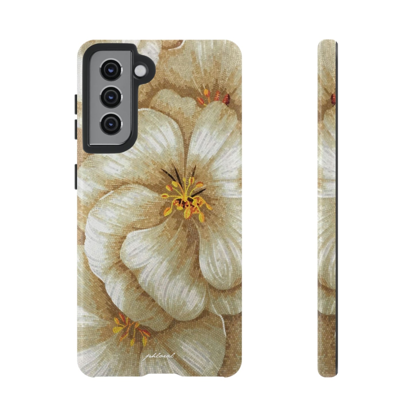 Golden Bloom phone case midnight resin with bursting gold depth