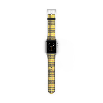 Plaid Apple Watch band quick-release spring bar mechanism