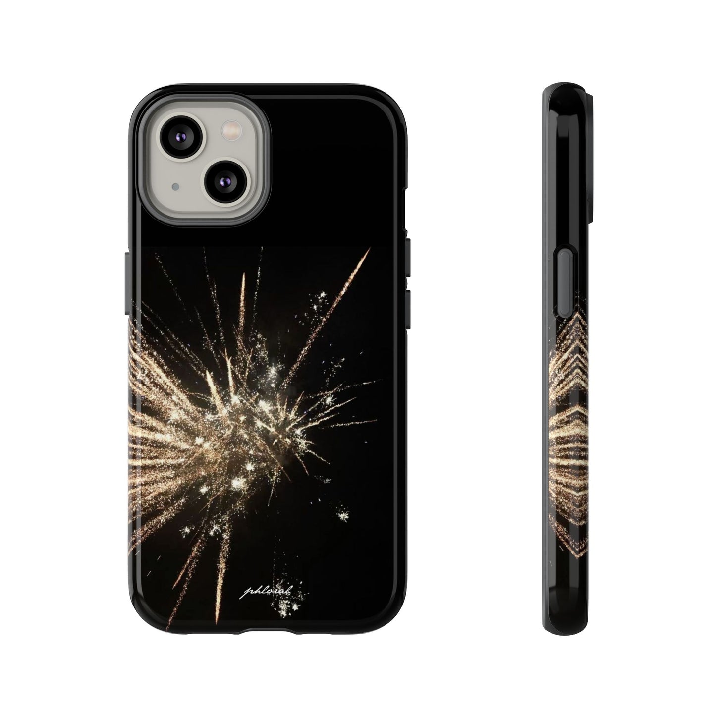 Glintfall phone case complete opulent presentation all angles