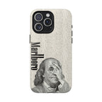 Lifestyle shot of wealth wasted Magsafe phone case in hand