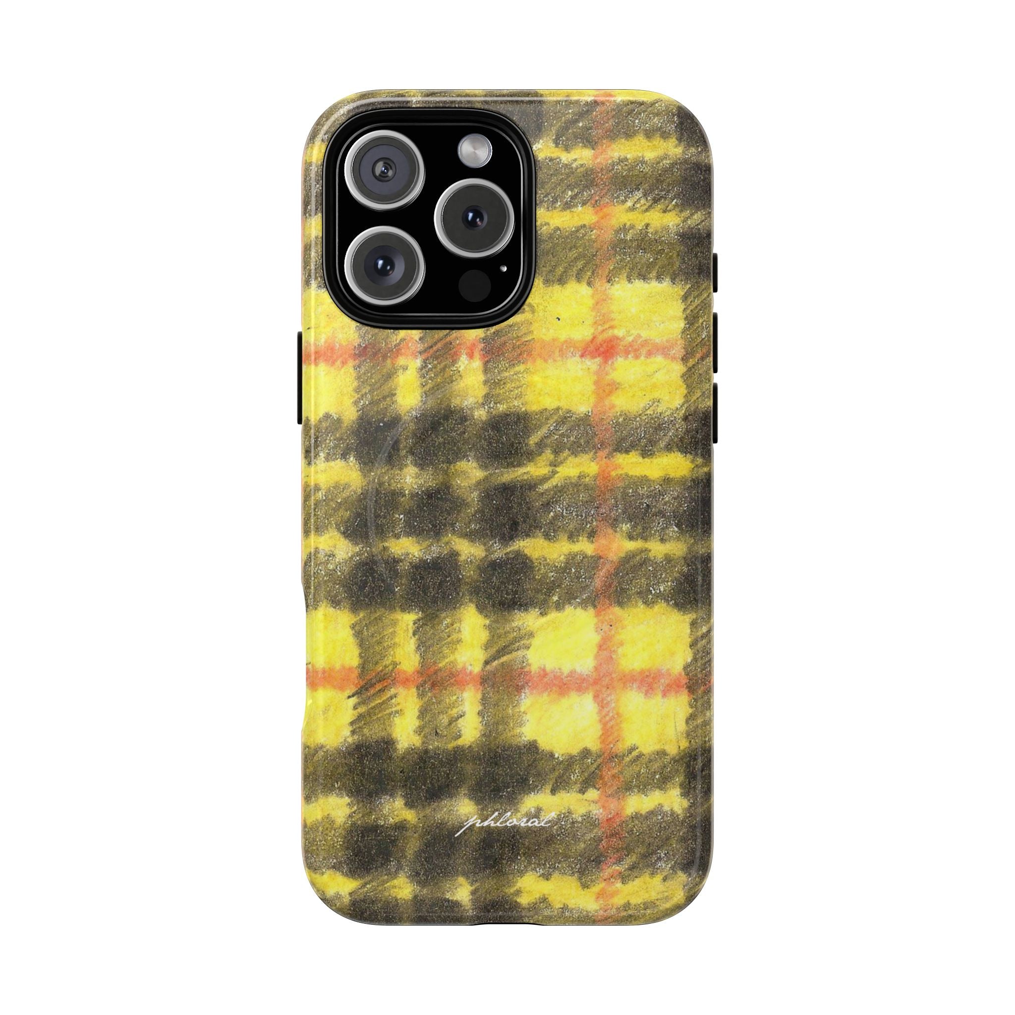 Plaid MagSafe case showing plaid pattern