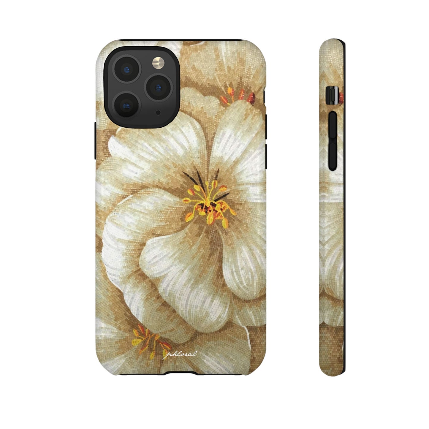 Golden Bloom phone case midnight resin with bursting gold depth