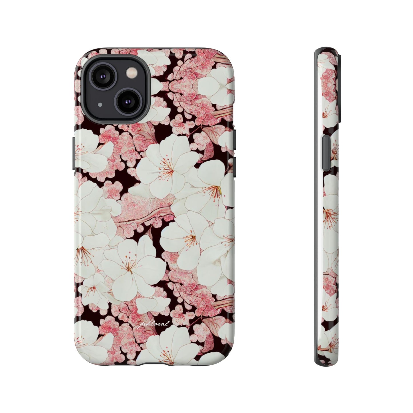 Florere phone case eternal midnight roses and orchids front view
