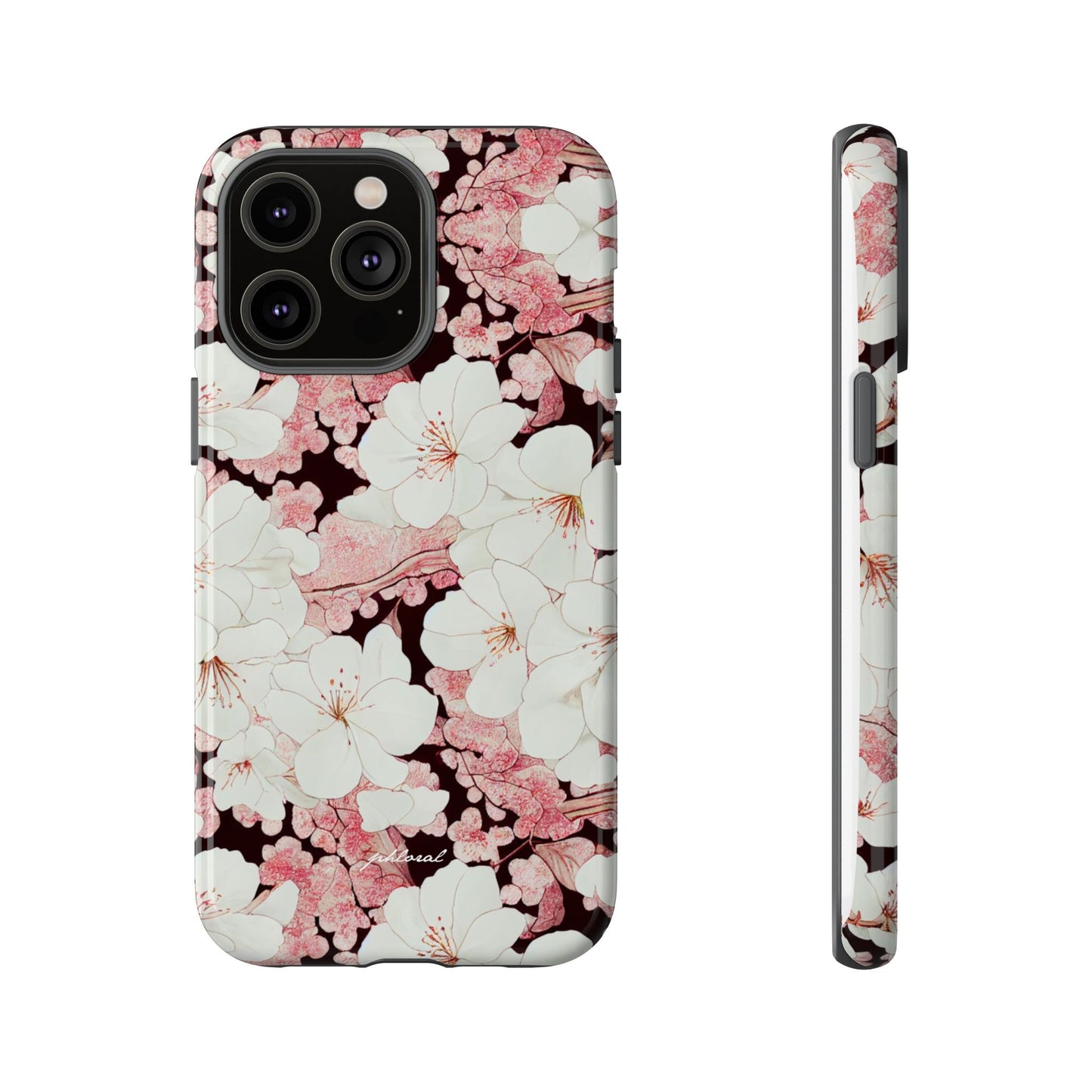 Florere phone case eternal midnight roses and orchids front view