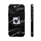 Tempted by Luxury evil eye marble phone case back design close-up