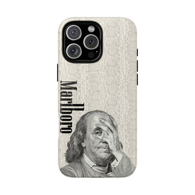 Glossy finish wealth wasted Magsafe case reflecting iPhone elegance