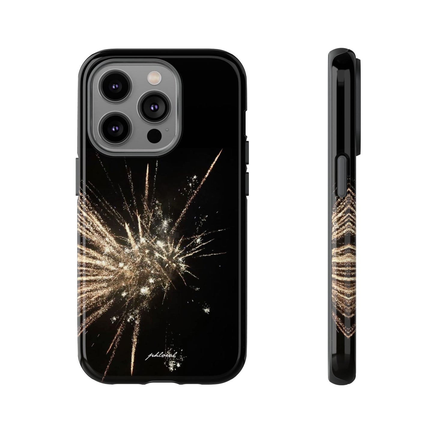 Glintfall phone case complete opulent presentation all angles