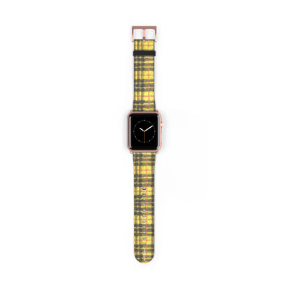 Plaid Apple Watch band quick-release spring bar mechanism
