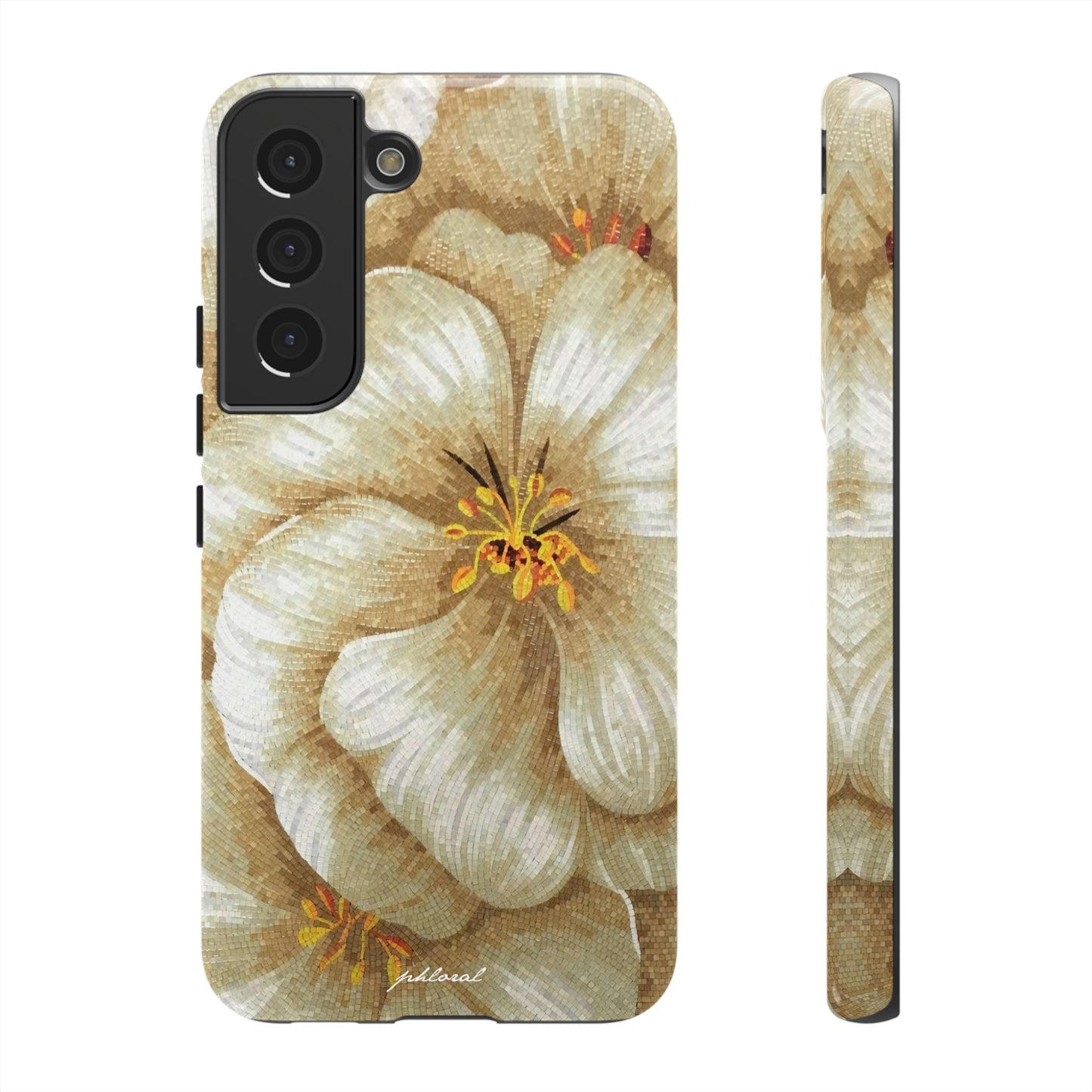 Golden Bloom phone case midnight resin with bursting gold depth