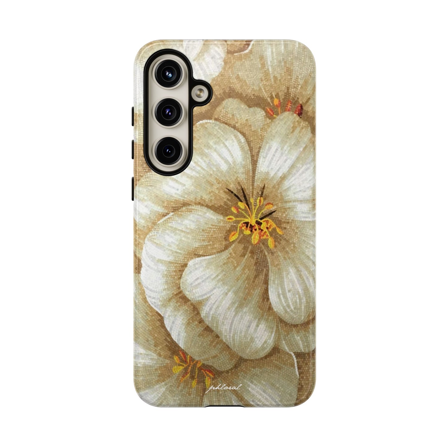 Golden Bloom phone case midnight resin with bursting gold depth