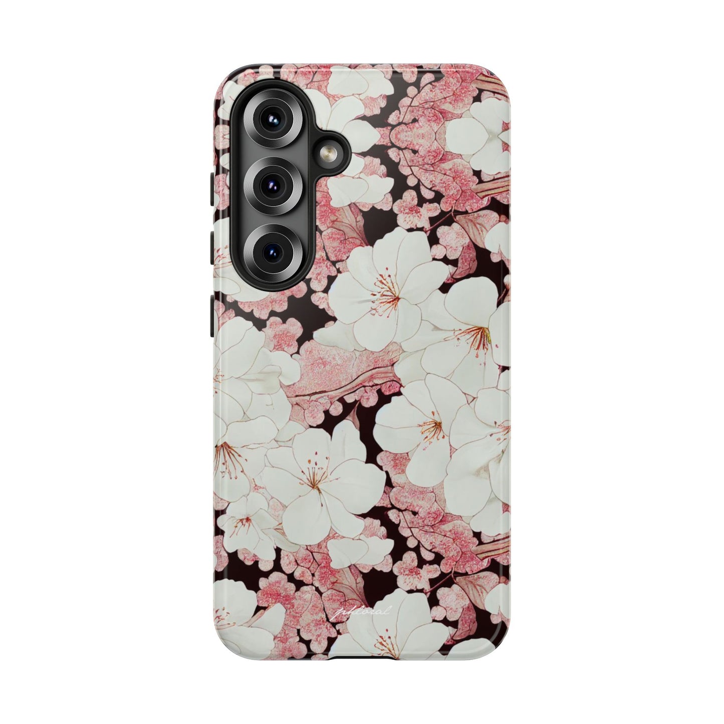 Florere phone case eternal midnight roses and orchids front view