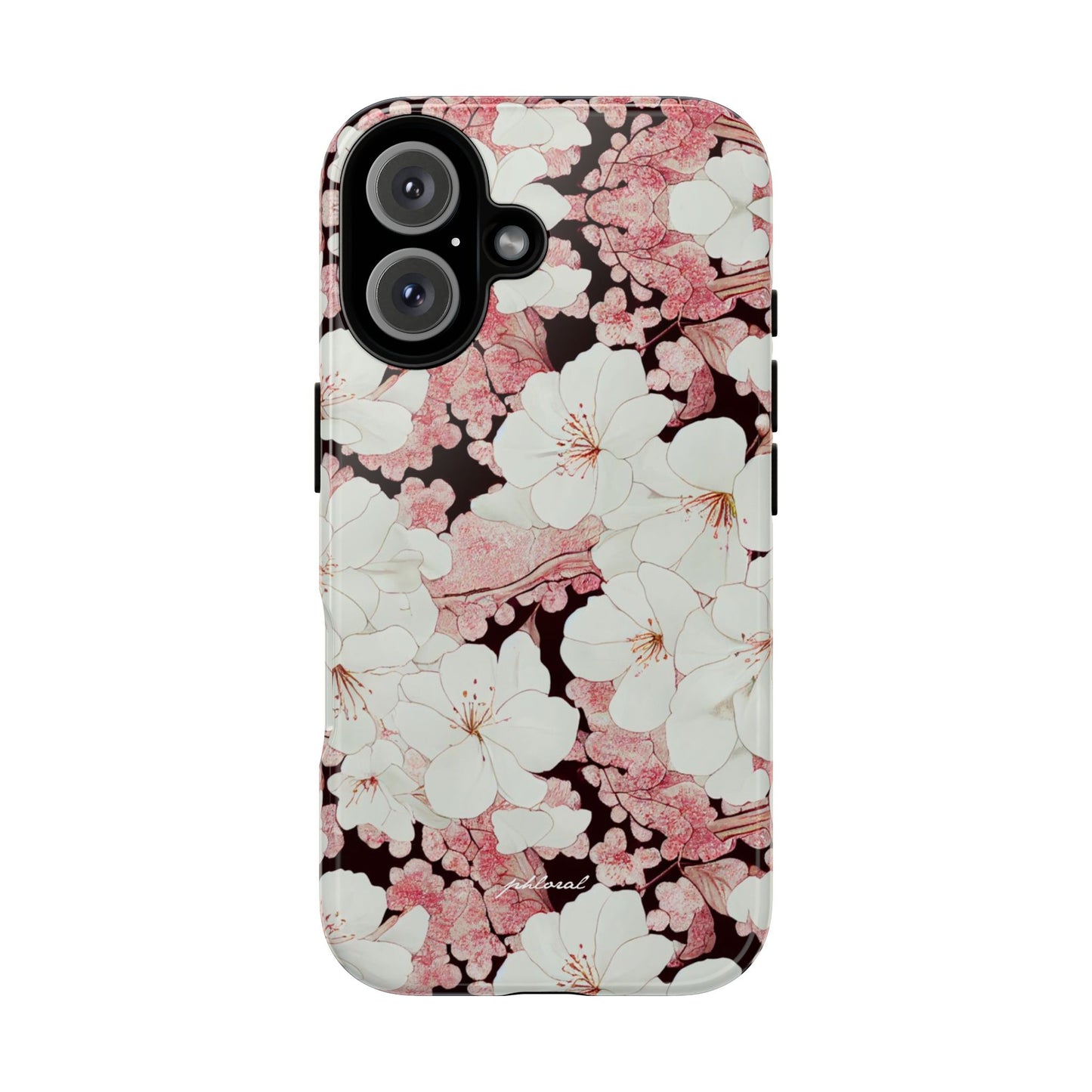 Florere phone case eternal midnight roses and orchids front view