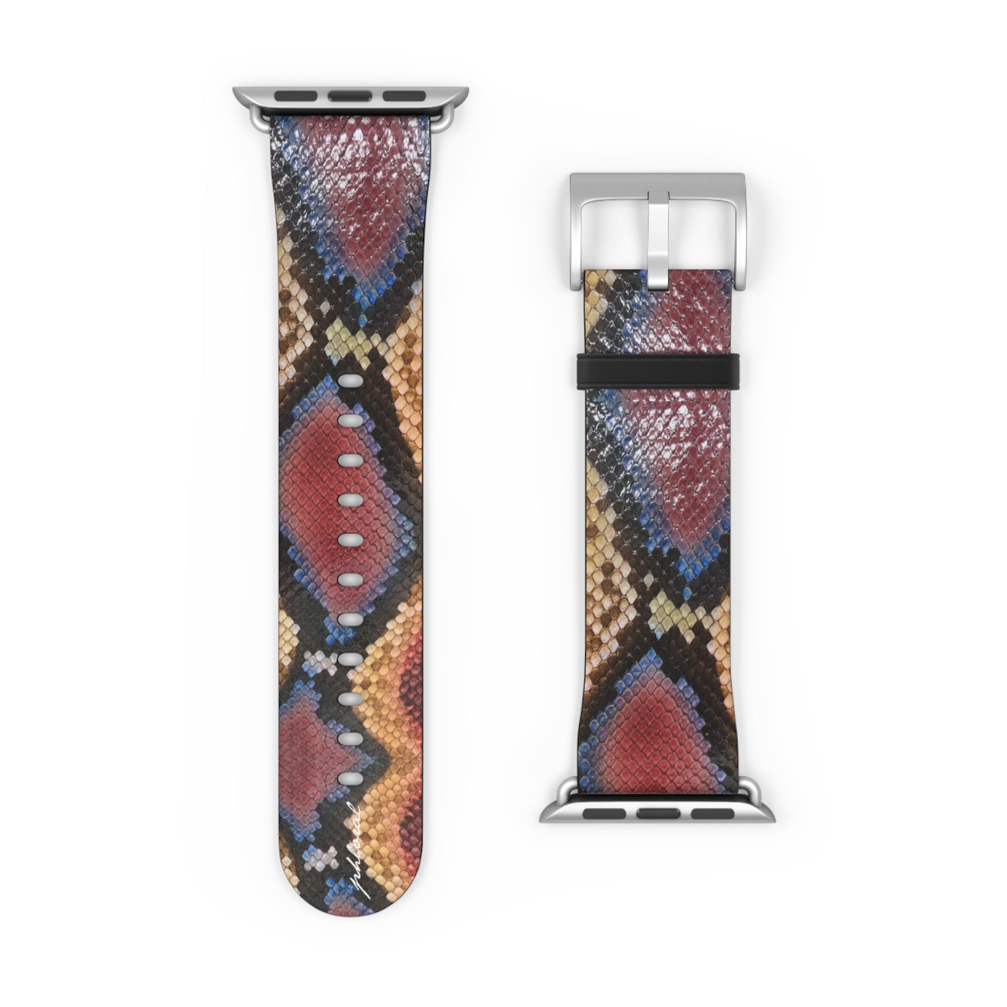 Sahara Serpent Apple Watch band blackened gold deployant clasp detail