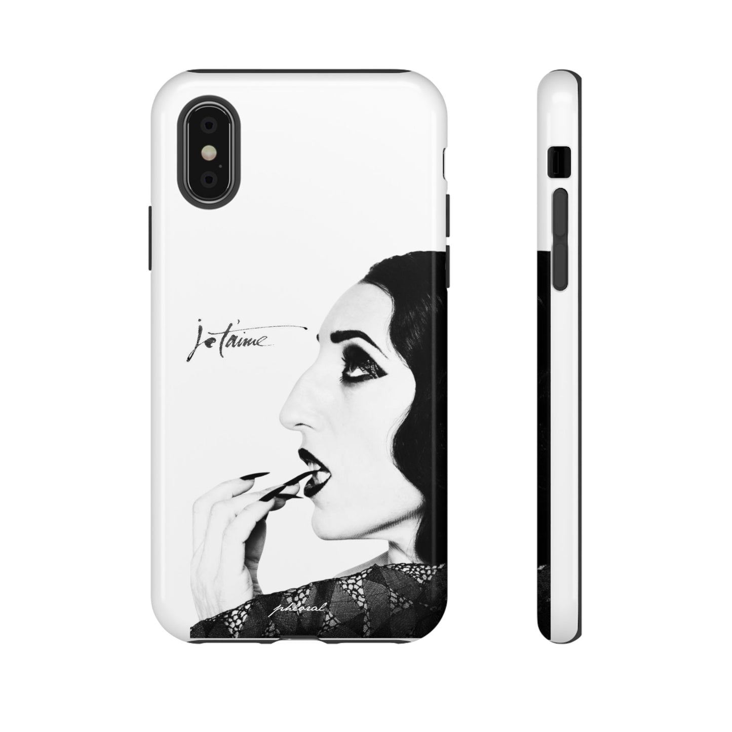Je T’aime Noir phonecase lifestyle shot