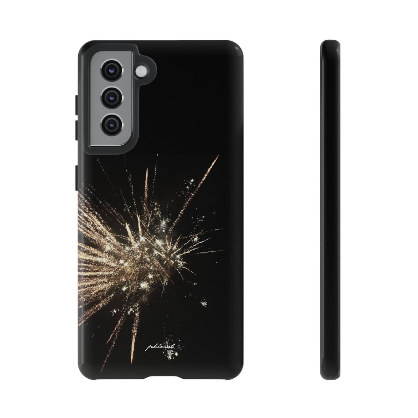 Glintfall phone case hand-set crystals shifting in natural light