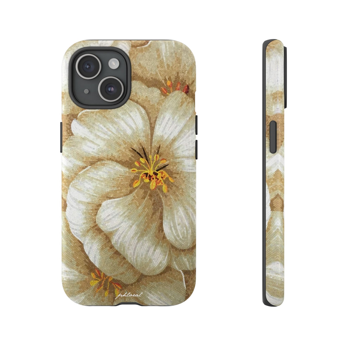 Golden Bloom phone case midnight resin with bursting gold depth