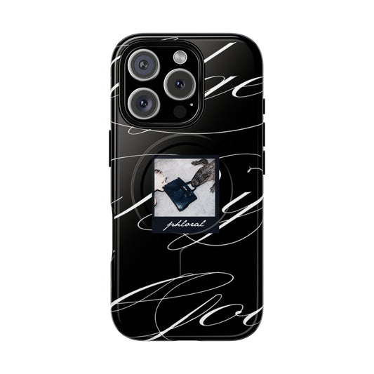 alt="Front view of tempted by luxury Magsafe iPhone case