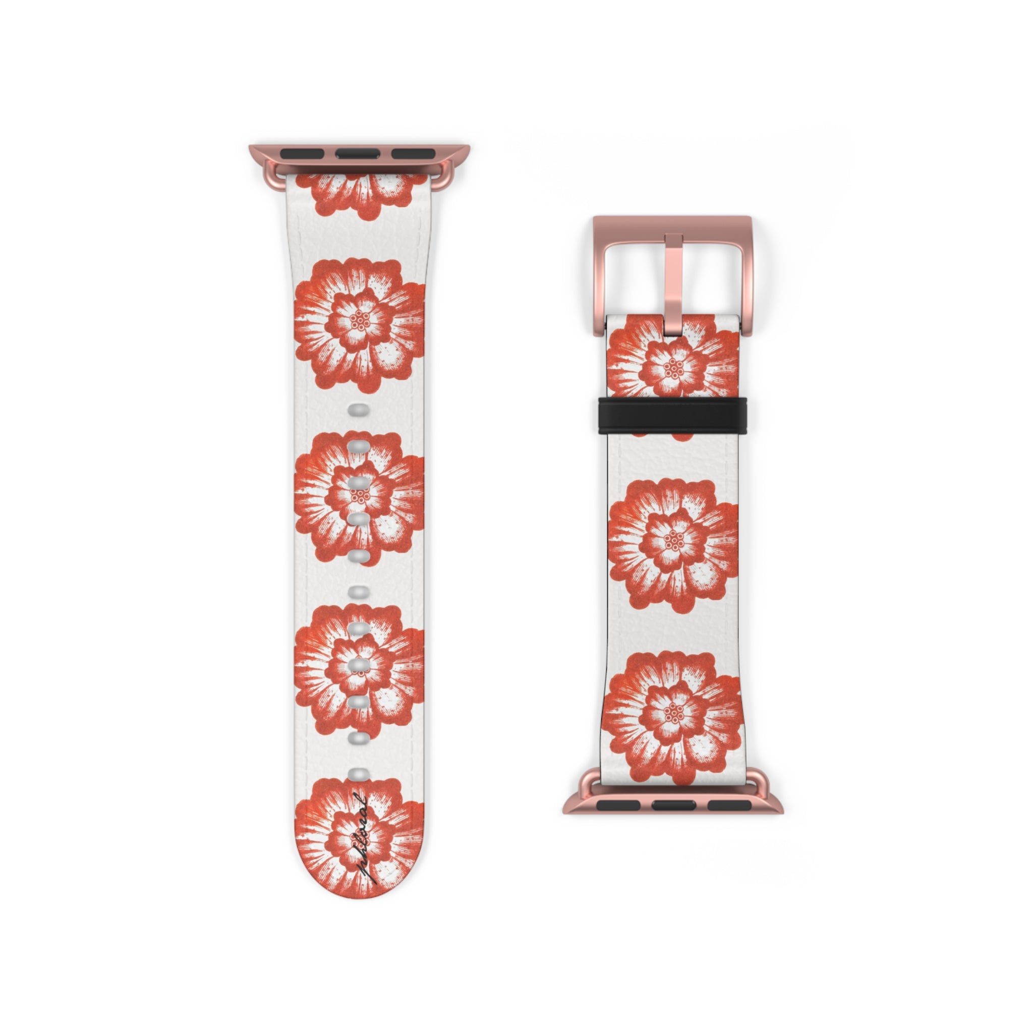 Phloral Apple Watch band rose-gold deployant clasp detail