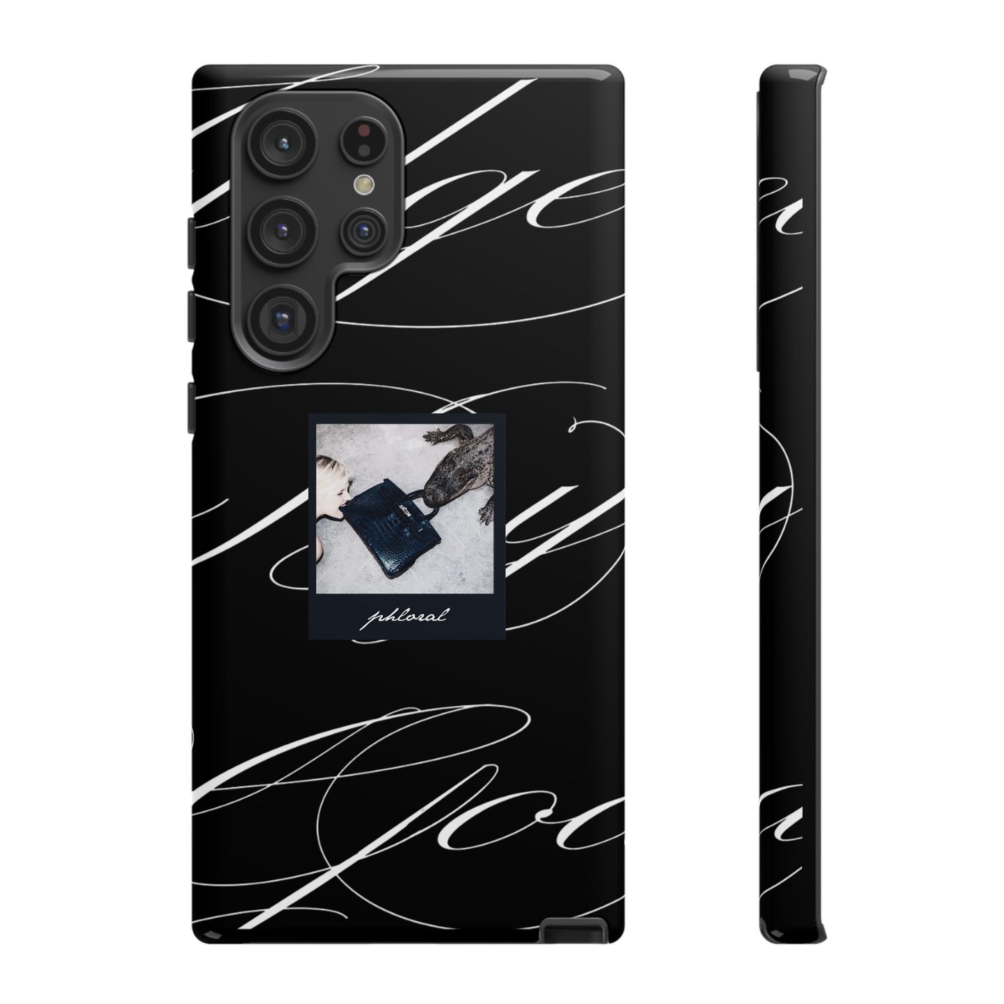 Tempted by Luxury luxury black marble iPhone case with raised bezel