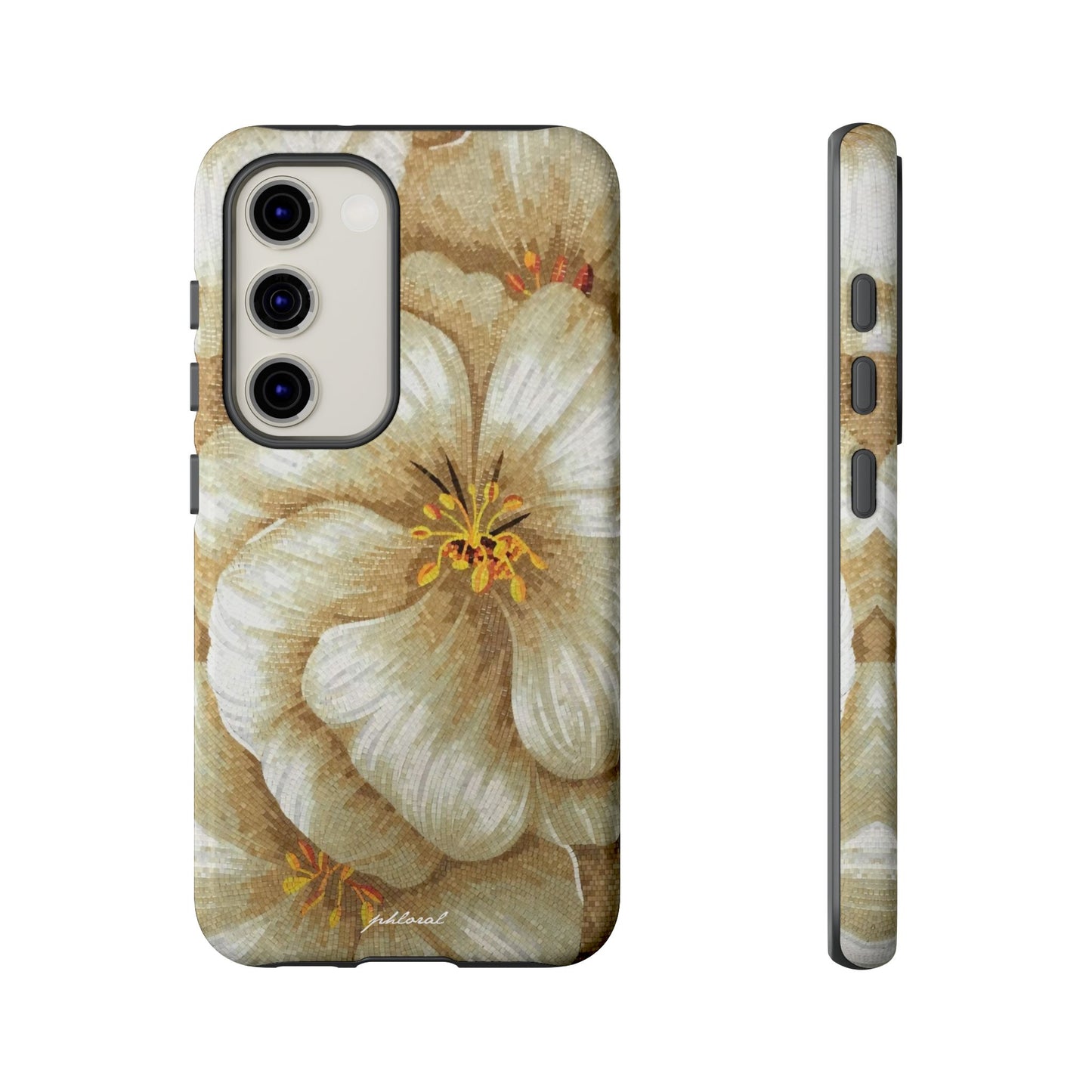 Golden Bloom phone case midnight resin with bursting gold depth