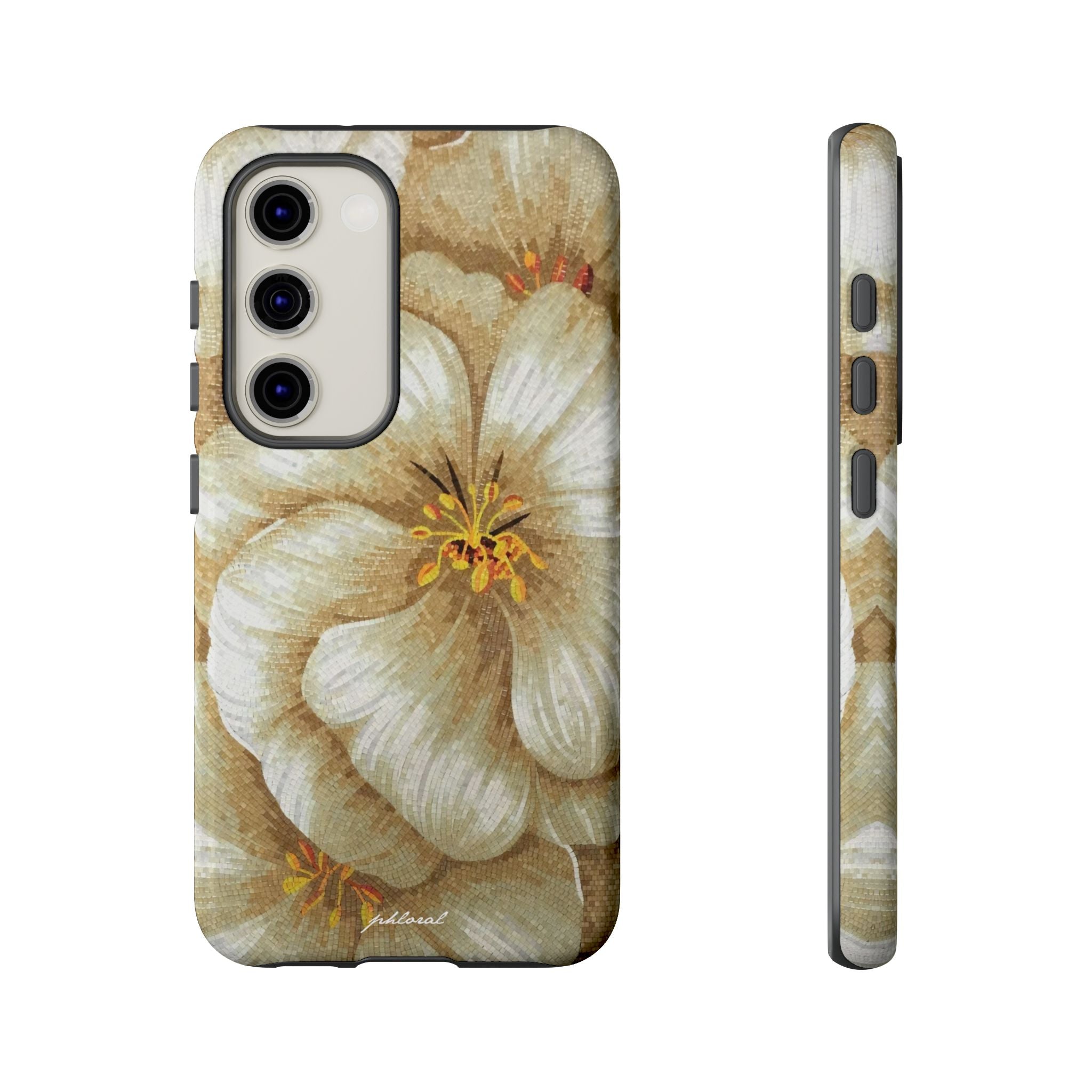 Golden Bloom phone case midnight resin with bursting gold depth