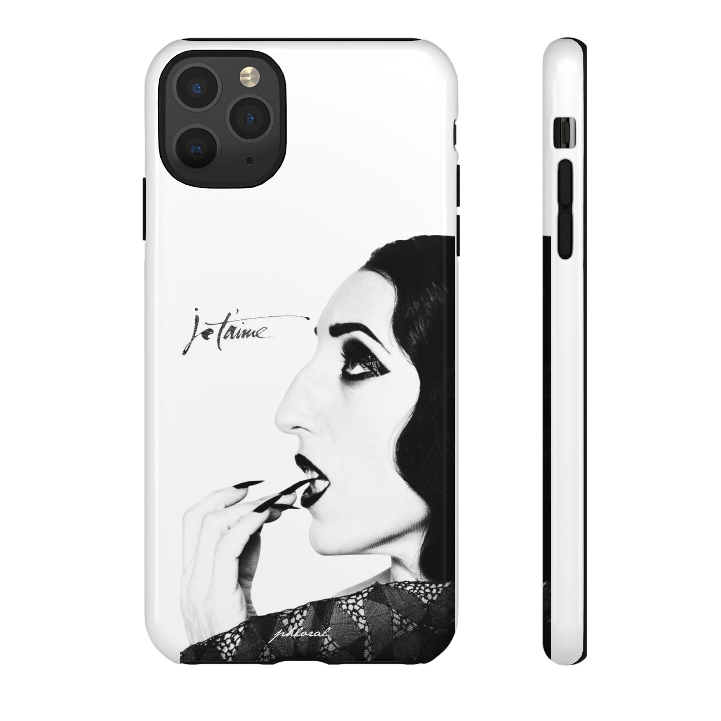 Je T’aime Noir phonecase lifestyle shot