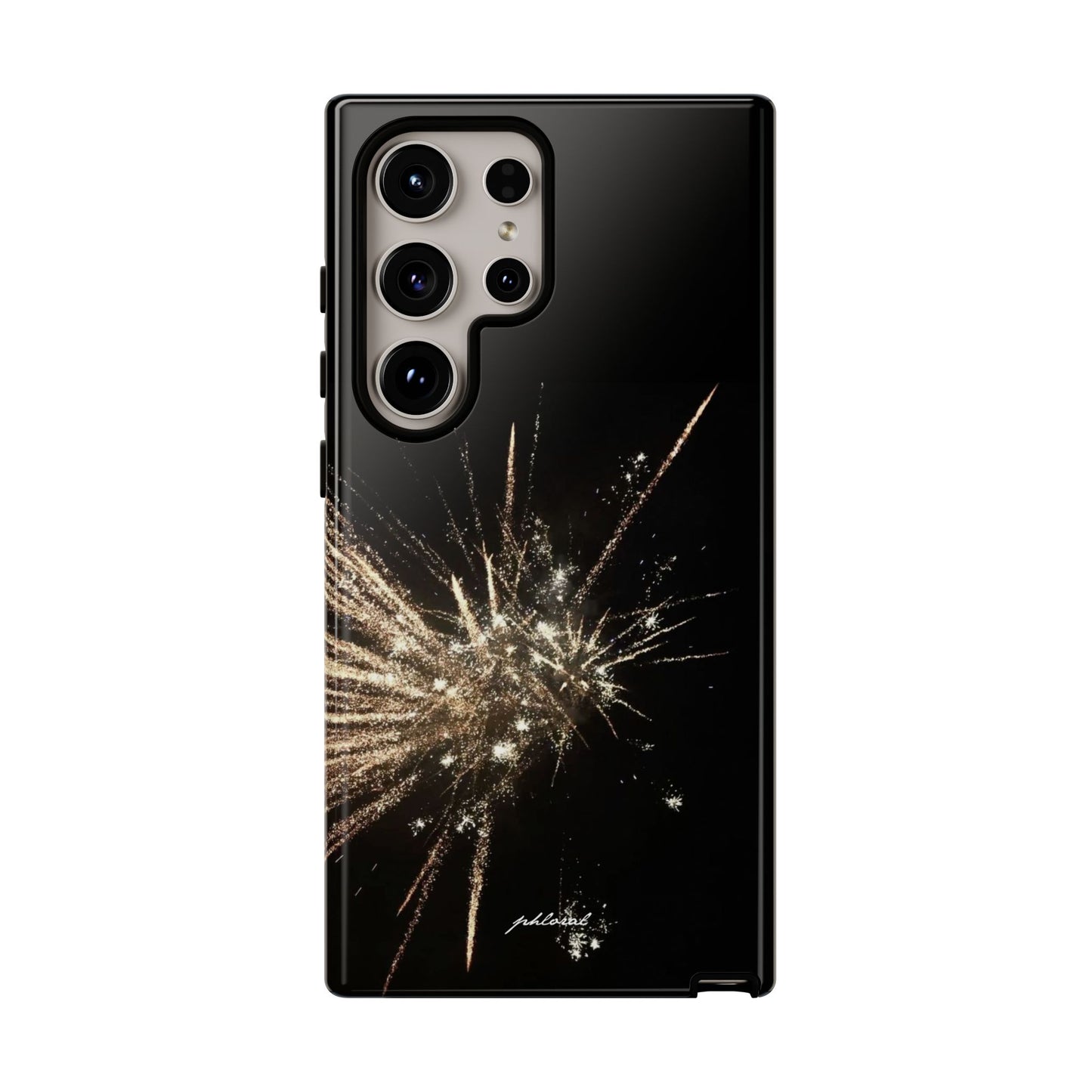 Glintfall phone case hand-set crystals shifting in natural light