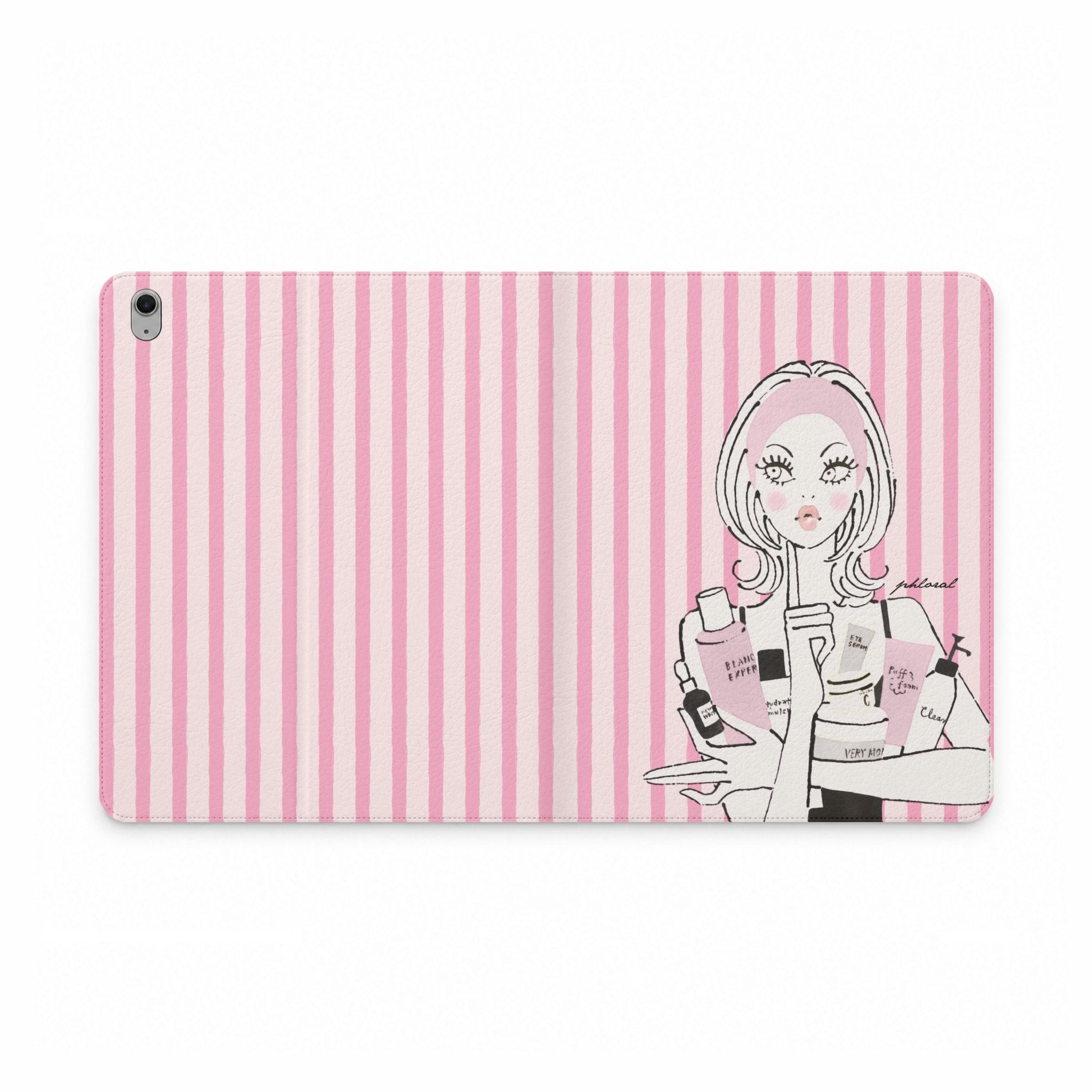 Striped Tablet Folio Case — Retro Earthtone Stripes