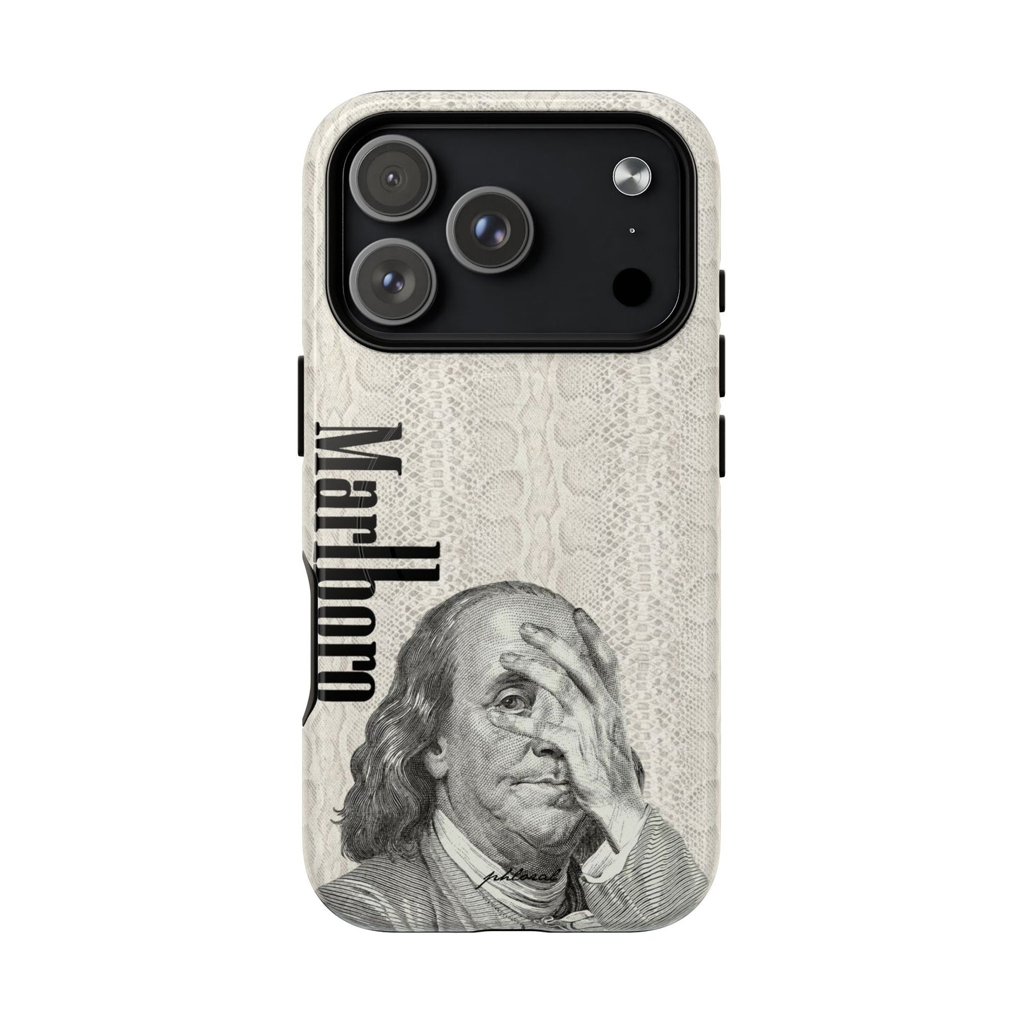 Alt: Wealth Wasted Magsafe iPhone case back view