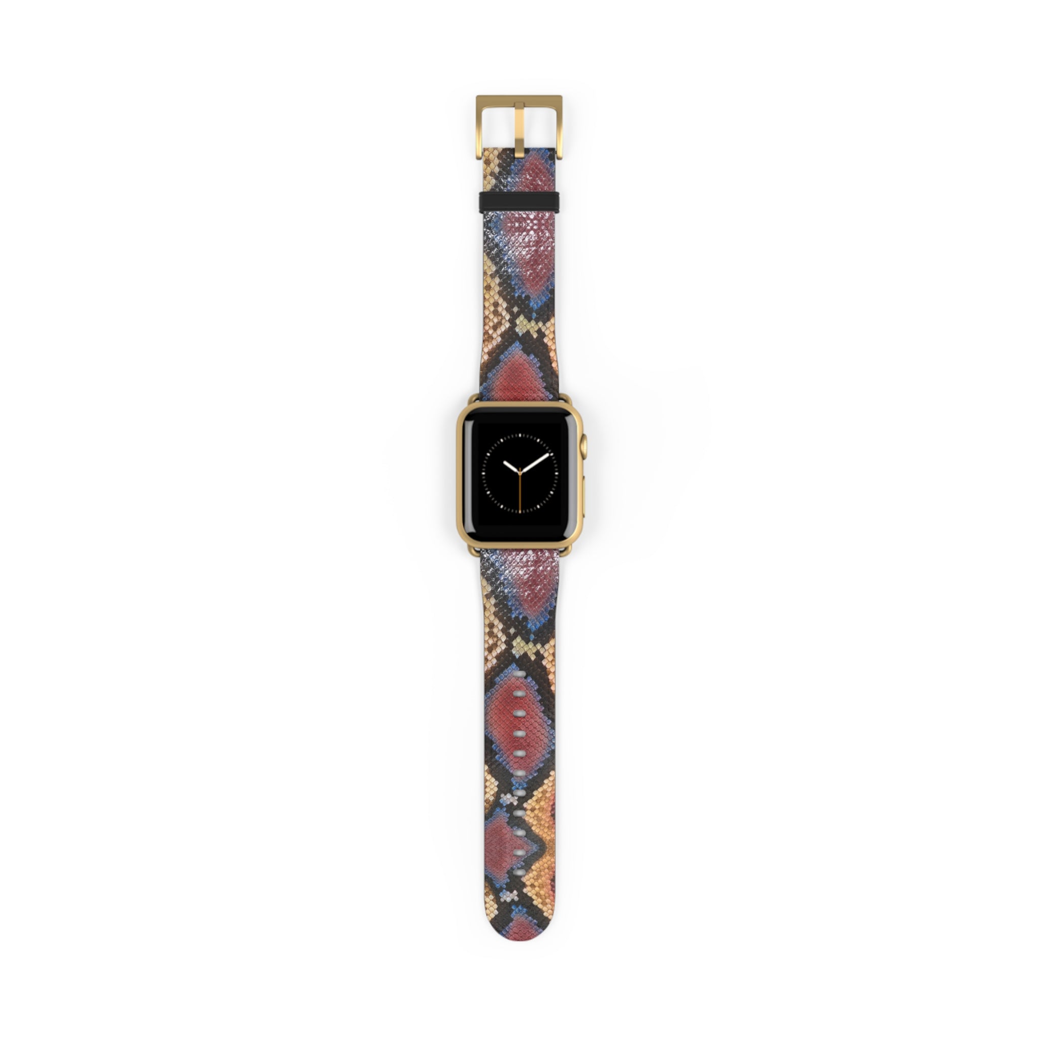 Sahara Serpent Apple Watch Band: molten 24K gold python scales coiled around your wrist. Limited, numbered, already disappearing. Rule the desert in silence.