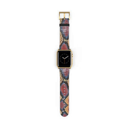 Sahara Serpent Apple Watch Band: molten 24K gold python scales coiled around your wrist. Limited, numbered, already disappearing. Rule the desert in silence.
